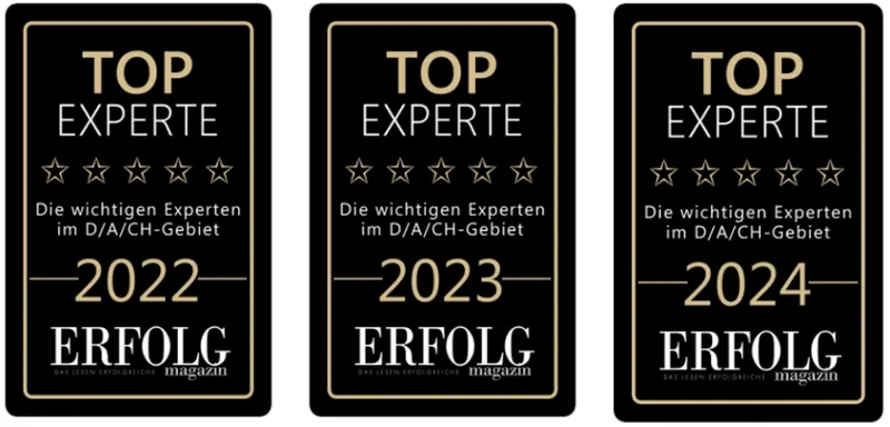 Auszeichnung TOP EXPERTE 2022 des ERFOLG Magazins